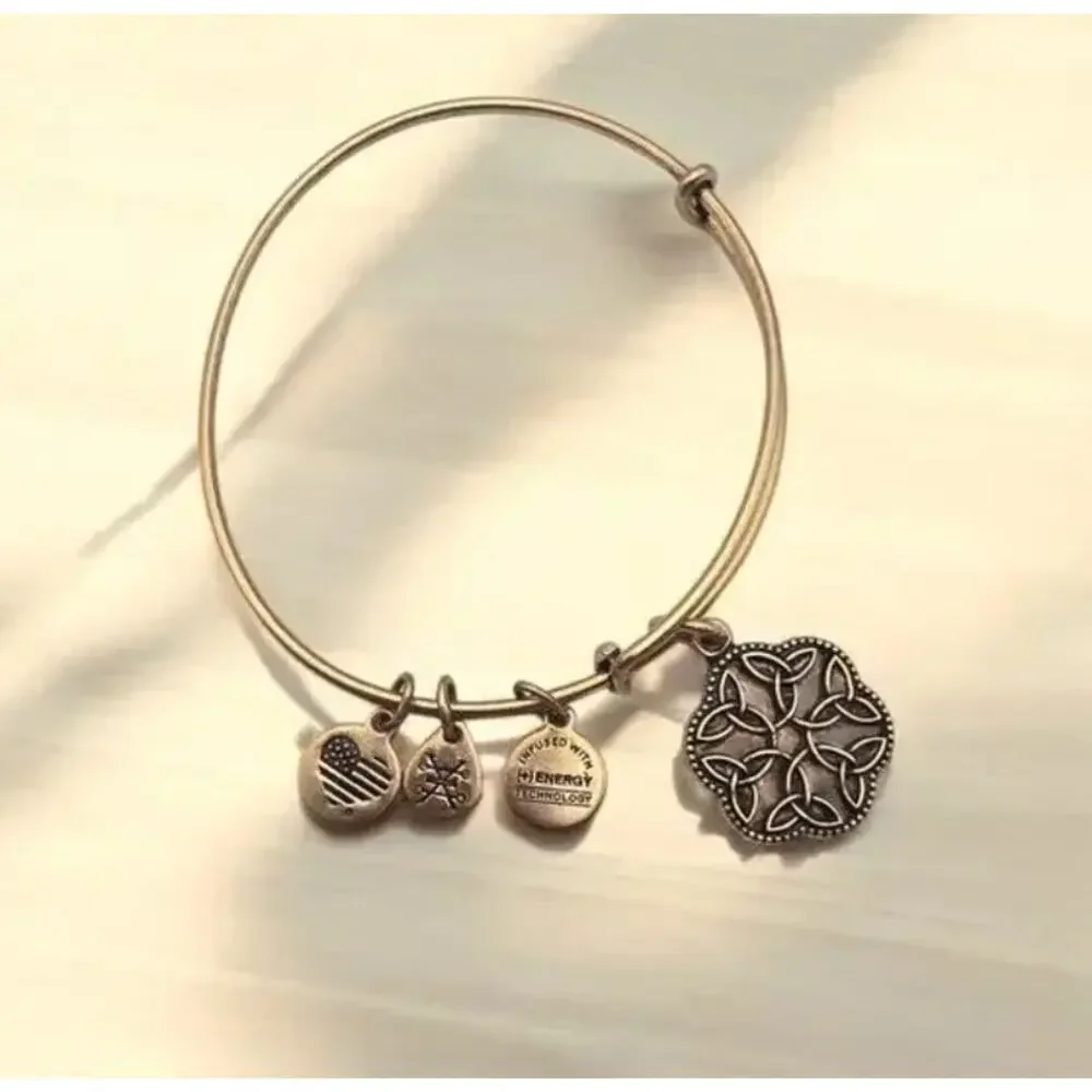 Alex & Ani Rafelian Gold Endless Love Knot Bangle Bracelet